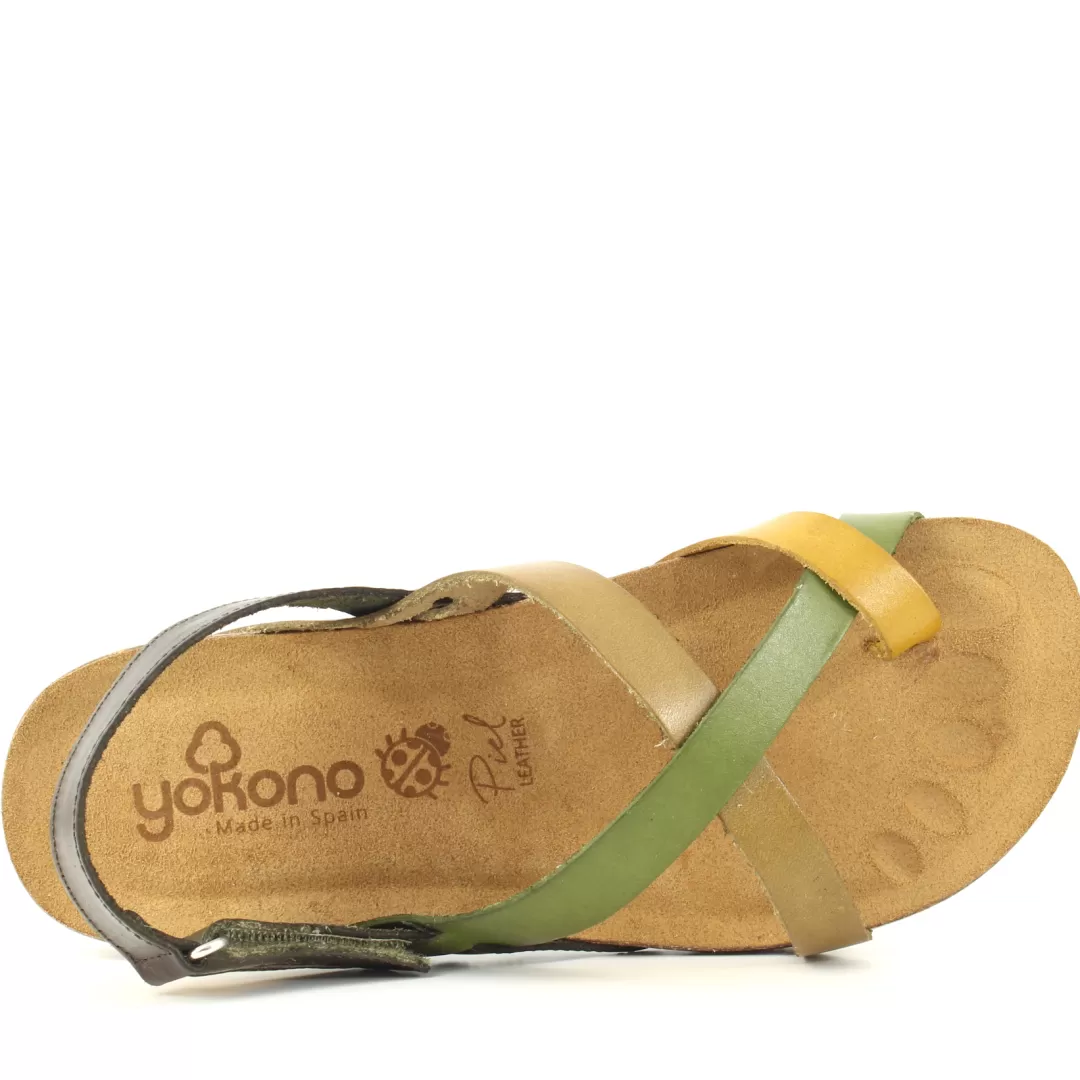 Yokono Sandalo Ibiza 718 Multicolor, Verde Outlet